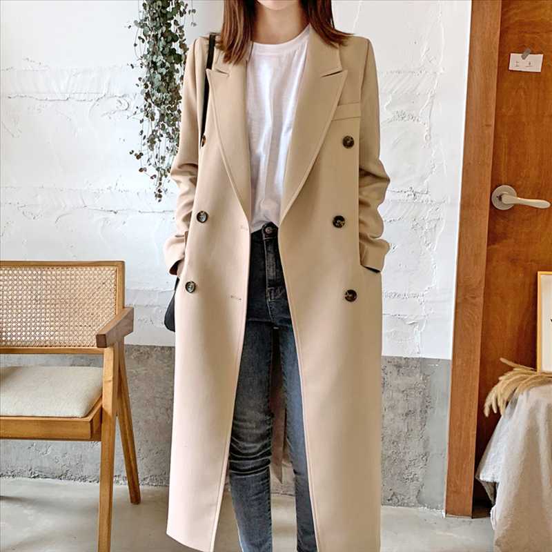 Autumn Double breasted Pink Blazer Women's long blazer Coat Suits Women's Straight feminino women jacket, Beige
Autumn Double breasted Pink Blazer Women's long blazer Coat Suits Women's Straight feminino women jacket, Beige