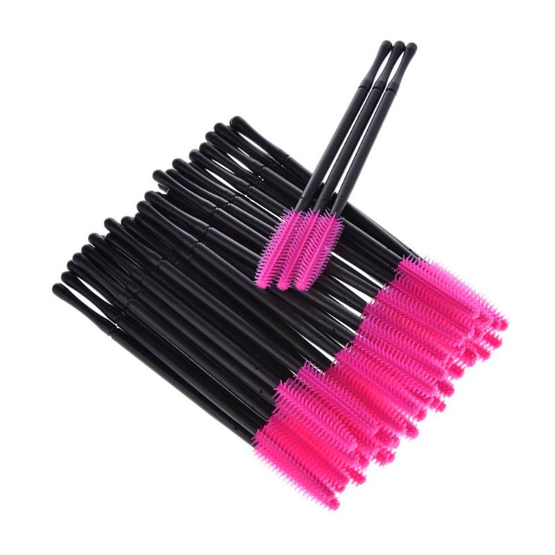 50Pcs Disposable Silicone Eyelash Brush Comb Mascara Wands Eye Lashes Extension Individual Applicator Eye Beauty Makeup