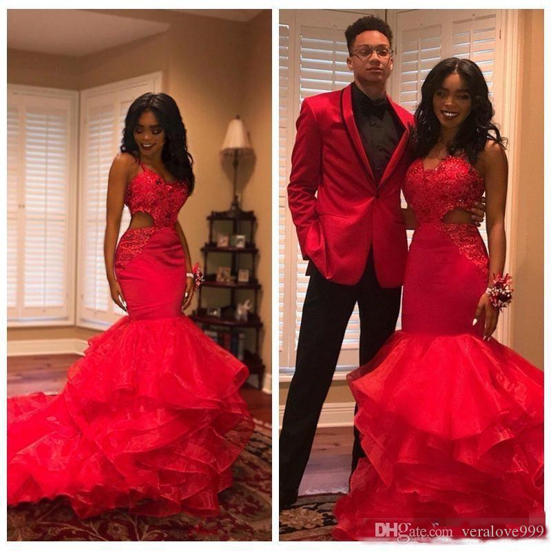 Red African Black Girls Prom Dresses Party Wear Cutaway Lace Appliques Beads Tiered Mermaid Evening Gowns Party Wear, Silver
Red African Black Girls Prom Dresses Party Wear Cutaway Lace Appliques Beads Tiered Mermaid Evening Gowns Party Wear, Silver