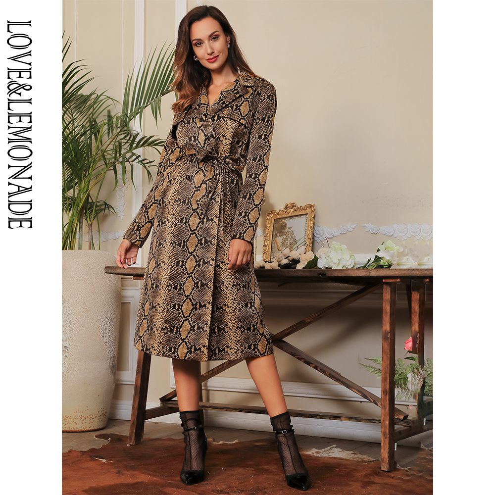 Love&Lemonade Sexy V-Lapel Double Breasted Snake Print Belts Fitted WindbreakerLM81483-1, Black
Love&Lemonade Sexy V-Lapel Double Breasted Snake Print Belts Fitted WindbreakerLM81483-1, Black