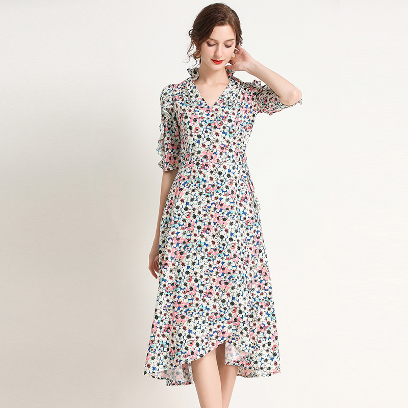 Summer Vintage Paris V Neck Short Sleeve Slim Ladies Mid-Calf Irregularity Dress Fashion Women Floral Printed Plus Size Dresses, Xaq538
Summer Vintage Paris V Neck Short Sleeve Slim Ladies Mid-Calf Irregularity Dress Fashion Women Floral Printed Plus Size Dresses, Xaq538