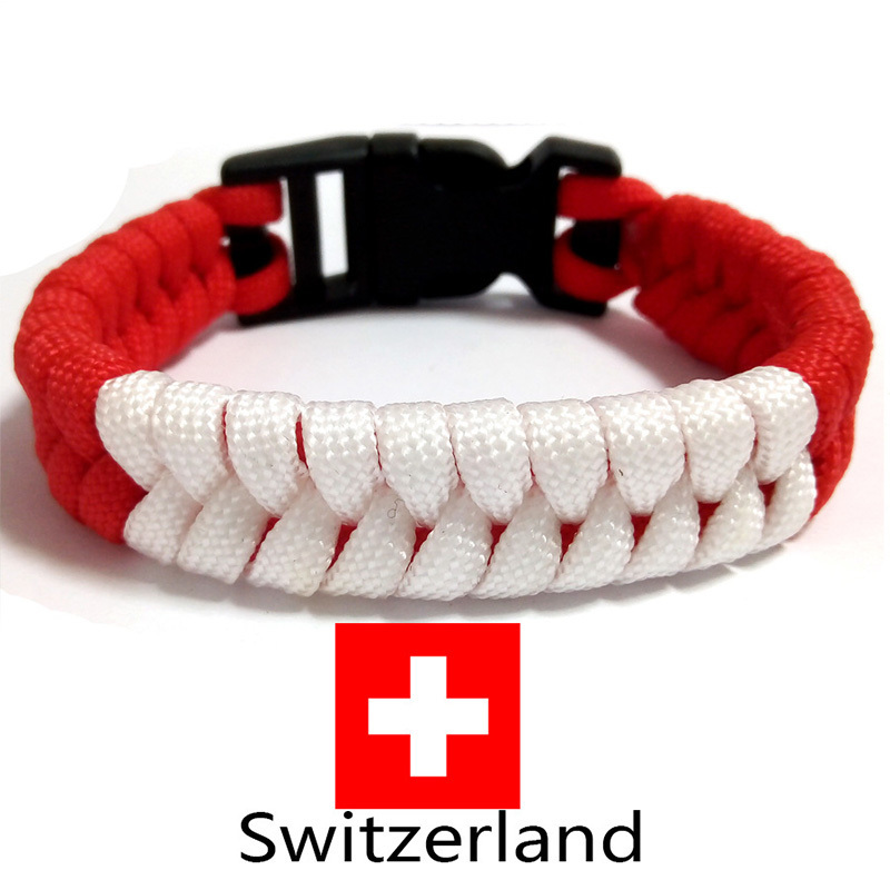 20pc Switzerland Flag Charm Paracord Survival Bracelet Sports Red White Bracelets & Bangles For Unisex Men Women Jewelry
20pc Switzerland Flag Charm Paracord Survival Bracelet Sports Red White Bracelets & Bangles For Unisex Men Women Jewelry