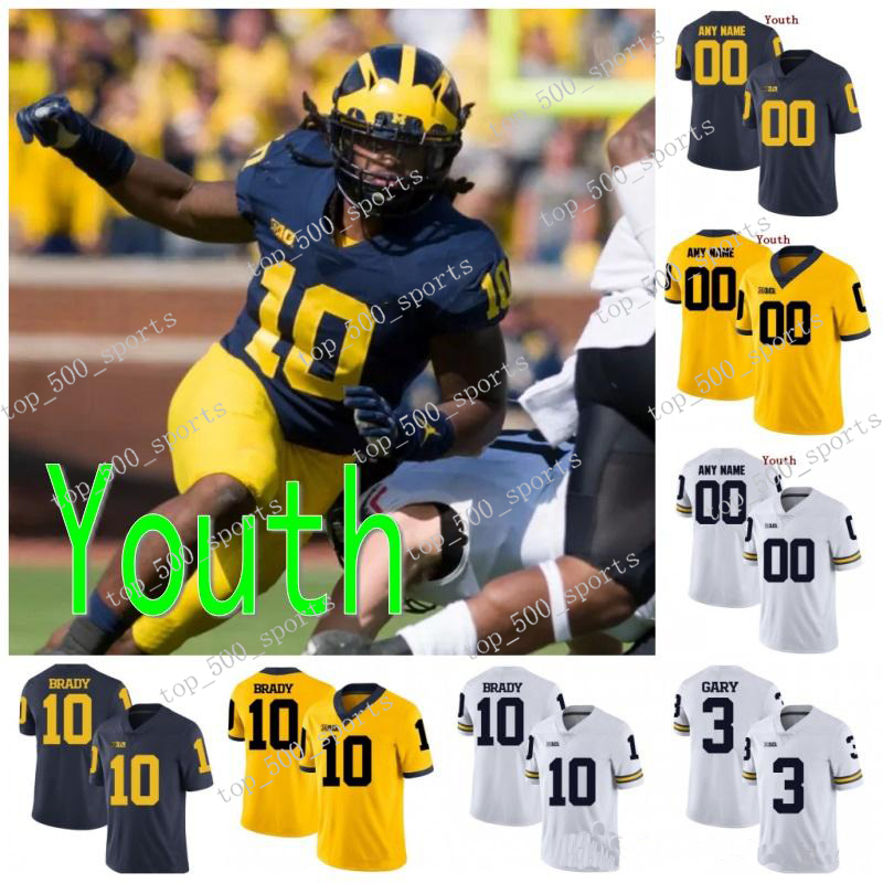 Custom Youth Michigan Wolverines #10 Brady Devin Bush McCaffrey 2 Patterson Woodson White Navy Blue Yellow Stitched NCAA Kids Boy Jersey, Black
Custom Youth Michigan Wolverines #10 Brady Devin Bush McCaffrey 2 Patterson Woodson White Navy Blue Yellow Stitched NCAA Kids Boy Jersey, Black