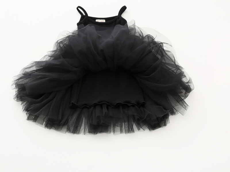 Baby girls Lace Tulle Sling dress Children suspender Mesh Tutu princess dresses summer Boutique Kids Clothing 4 colors C6257