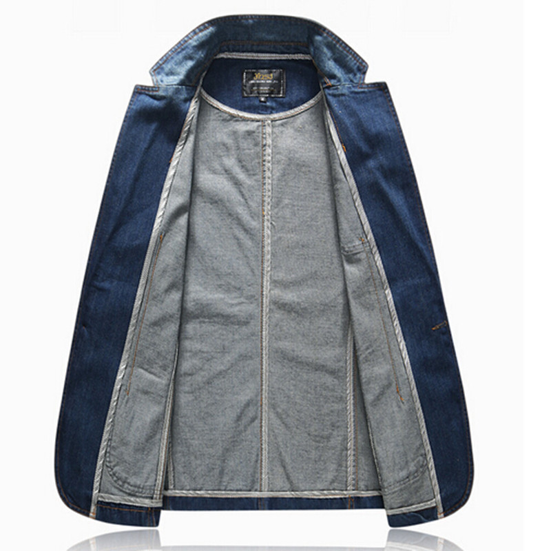 Men's Suits & Blazers 2021 Brand Blazer Men Fashion Mens Denim Jacket Coat Masculino Slim Fit Casual Autumn Jeans Suit