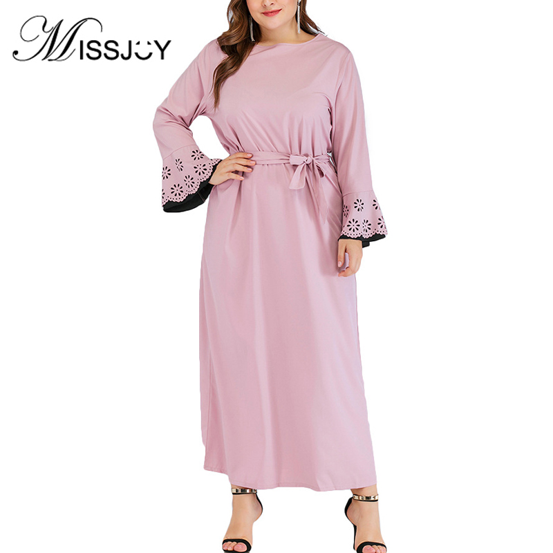 MISSJOY 2020 Spring Muslim Casual Women Dresses Simple High Waist Long Sleeve Elegant Abayas Middle East O-Neck Solid Color Pink
MISSJOY 2020 Spring Muslim Casual Women Dresses Simple High Waist Long Sleeve Elegant Abayas Middle East O-Neck Solid Color Pink