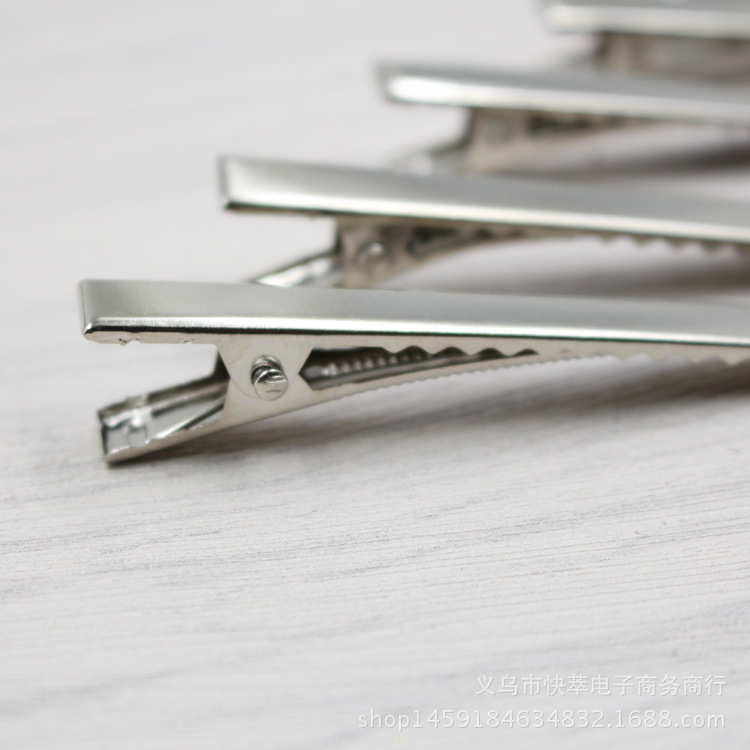 Single Prong Metal Alligator Hair Clip Accessories Silver Color Cheap Hairclips Hair Pin Girls Hair Bow Flower Accessory 50PCS FJ3223