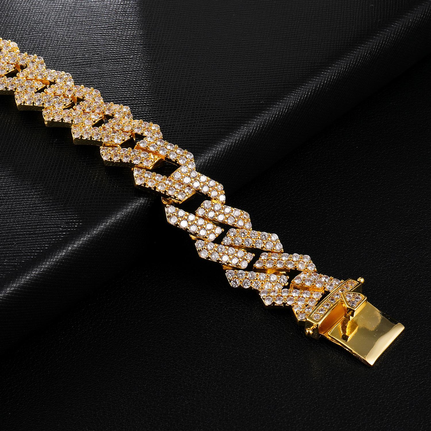 White Gold Plated Bling Mens Cuban Link Chain Choker Long Necklace New personalized CZ Stone Cubic Zirconia Rapper Punk Rock Grunge Jewelry Gifts for 