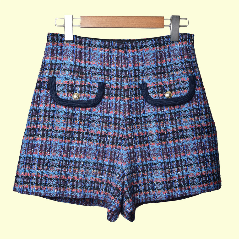 2019 Fall Winter Blue Plaid Print Tweed Panelled Above Knee Short Mini Shorts Women Fashion Shorts D25163229S
2019 Fall Winter Blue Plaid Print Tweed Panelled Above Knee Short Mini Shorts Women Fashion Shorts D25163229S