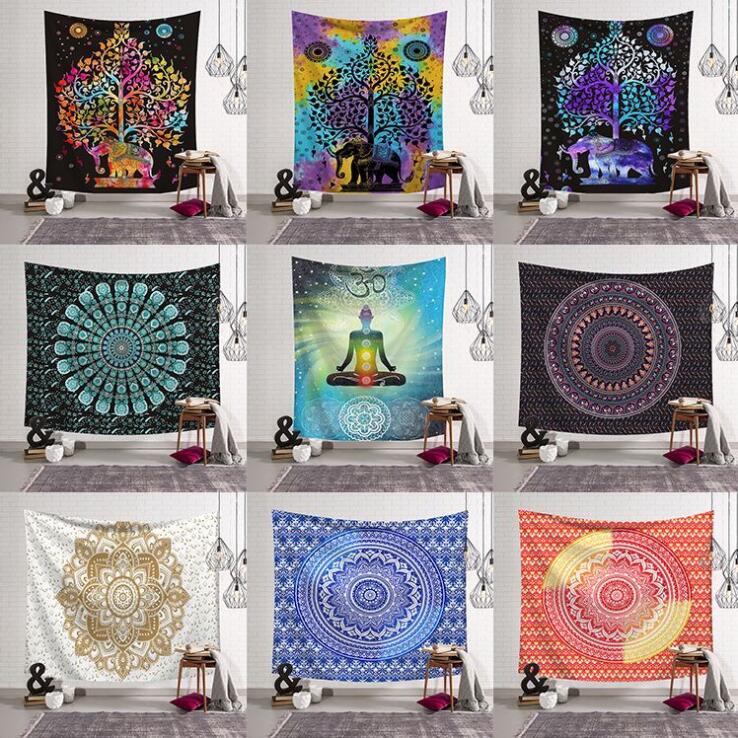 Polyester Tapestries Bohemian Mandala Beach Tapestry Hippie Throw Yoga Mat Towel Elephant Peacock Shawl Bath Towel 150*130cm LXL662A 
Polyester Tapestries Bohemian Mandala Beach Tapestry Hippie Throw Yoga Mat Towel Elephant Peacock Shawl Bath Towel 150*130cm LXL662A