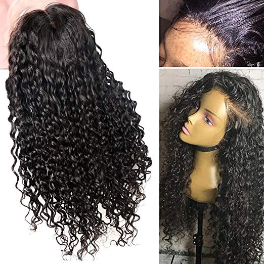 360 Lace Frontal Wig Pre Plucked With Baby Hair 130%density Water Wave Natural Color Brazilian Remy Human Hair Wigs For Women