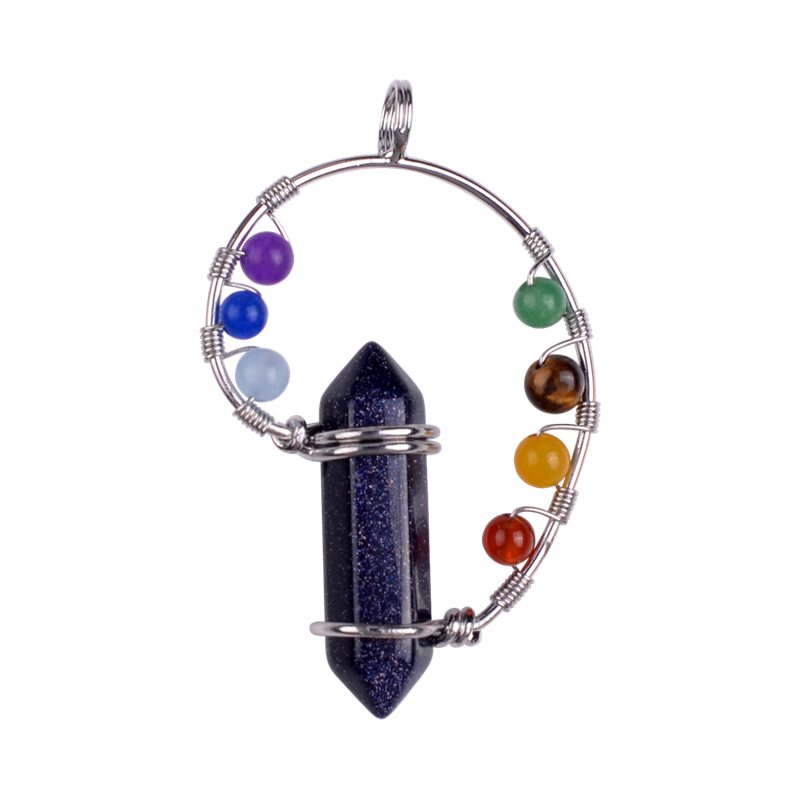 7 Chakra Healing Crystal Hexagon Pointed Necklace Divinity Metaphysical Spirit Green Balance 12PCS/lOT Silver Owl Alloy Gemstone Jewelry