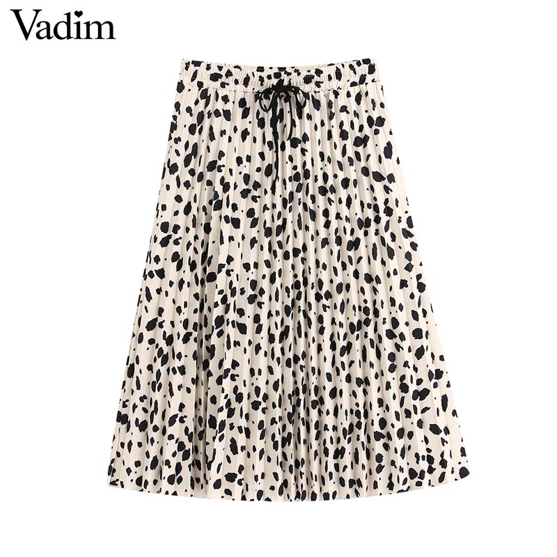 Vadim women elegant print pleated skirt drawstring tie elastic waist office wear female casual stylish chic midi skirts BA910, As picture
Vadim women elegant print pleated skirt drawstring tie elastic waist office wear female casual stylish chic midi skirts BA910, As picture