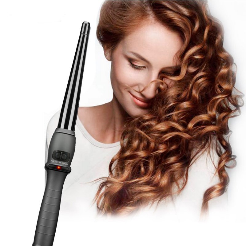 Curling Iron Tourmaline Ceramic Hair Curlers Cone Shape Portable Curly Iron Hair Wand Professional Hair Iron Salon Styling Tool