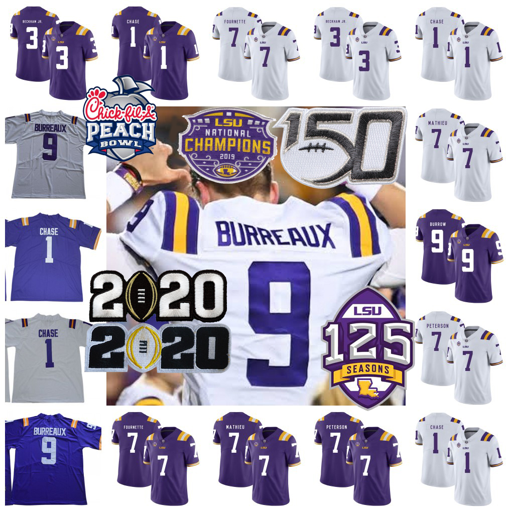 LSU Tigers Burreaux Jersey 2020 Champions 9 Joe Burrow Nickname 3 Odell Beckham Jr. 7 Tyrann Mathieu Grant Delpit Ja'Marr JaMarr Chase 150TH, Black;red
LSU Tigers Burreaux Jersey 2020 Champions 9 Joe Burrow Nickname 3 Odell Beckham Jr. 7 Tyrann Mathieu Grant Delpit Ja'Marr JaMarr Chase 150TH, Black;red