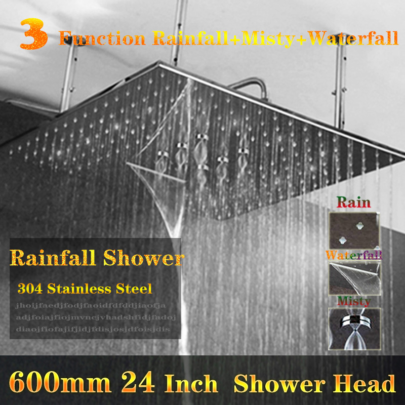 Ceiling Mounted Waterfall Shower Heads Big Water Shower Bathroom Concealed Showerhead 600x600mm Showers 304 SUS Multi function
Ceiling Mounted Waterfall Shower Heads Big Water Shower Bathroom Concealed Showerhead 600x600mm Showers 304 SUS Multi function