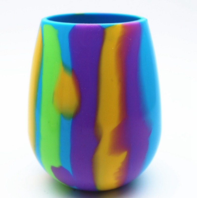 Wine Glass Camouflage Silicone Beer Glasses Unbreakable Stemless Cups Collapsible Coffee Mugs Resuable Drinkware 4 Designs Optiona
