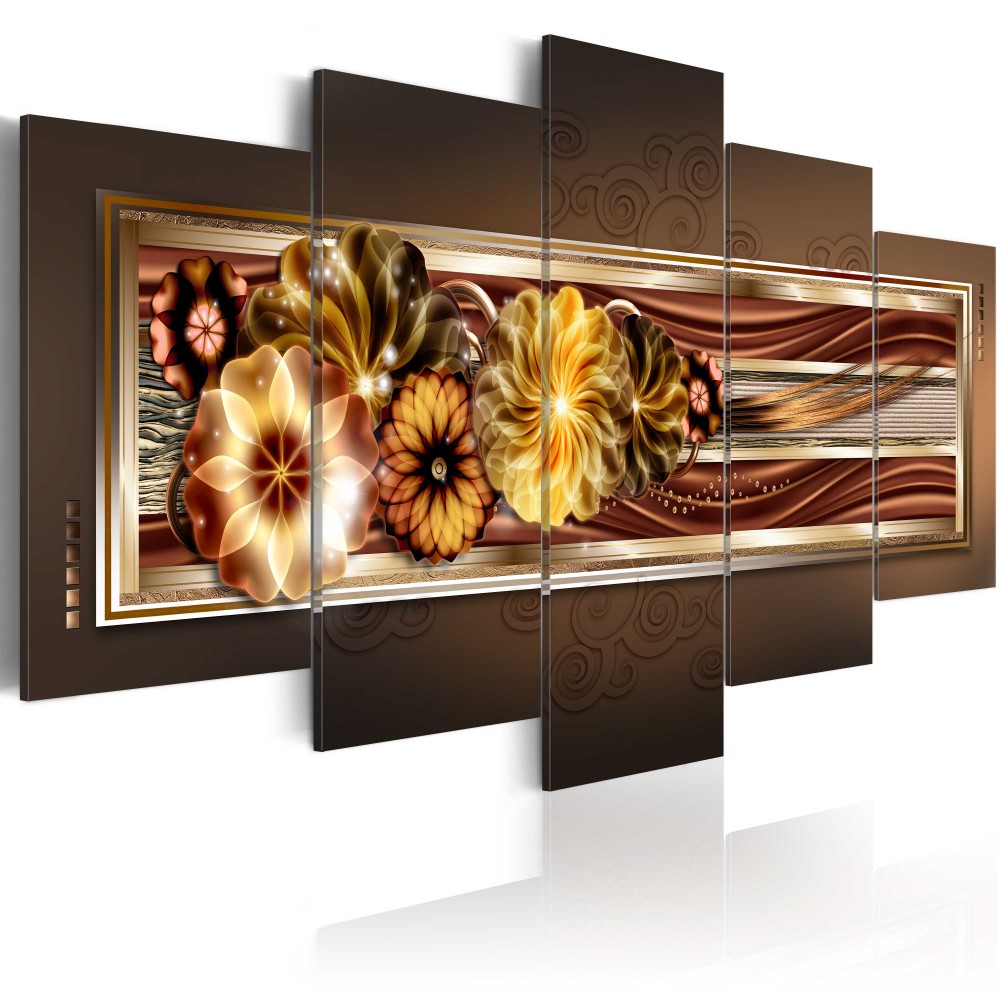 Unframed 5 Piece Picture Flower Canvas Art Print Oil Painting Wall Pictures for Living Room Bedroom Decoration,Choose Color And Size(No Fram