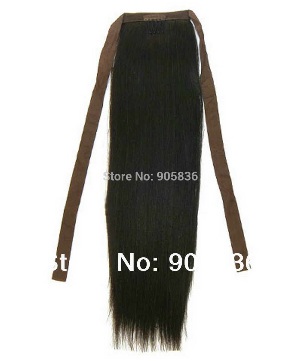 Human Pony tail hairpiece Tie Up Pony tail Clip in natural Hairpiece Binding Pony Tail Extension