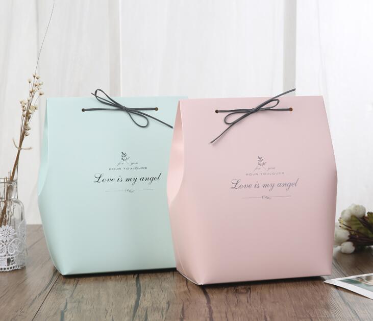 DIY Paper Candy Box Pink and Green Gift Bag Cookie Candy Boxes for Wedding Birthday Party Baby Shower