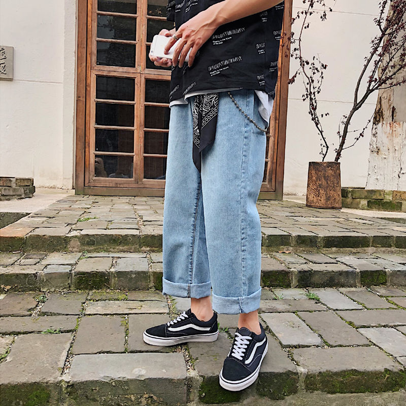 Korean Straight Jeans Men's Fashion Solid Color Casual Retro Jeans Men Streetwear Wild Loose Hip Hop Denim Trousers Mens S-2XL, Light blue
Korean Straight Jeans Men's Fashion Solid Color Casual Retro Jeans Men Streetwear Wild Loose Hip Hop Denim Trousers Mens S-2XL, Light blue