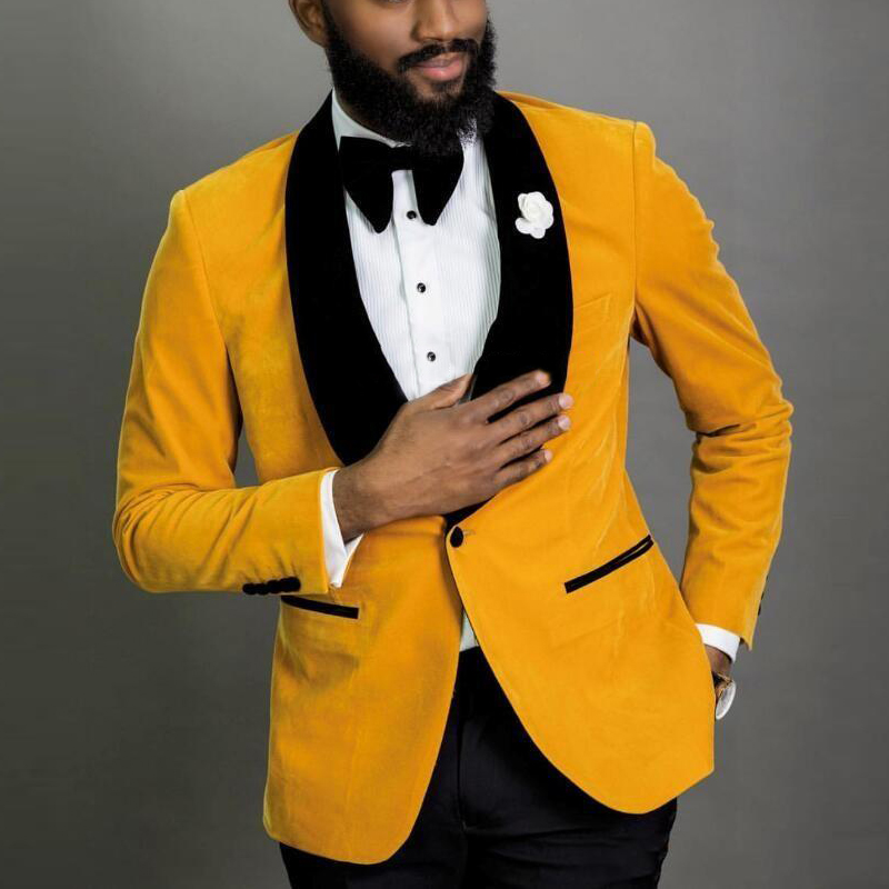 New Style Groomsmen Yellow Velvet Groom Tuxedos Shawl Black Lapel Men Suits 2 Pieces Wedding Best Man ( Jacket+Pants+Tie ) C816, Same picture
New Style Groomsmen Yellow Velvet Groom Tuxedos Shawl Black Lapel Men Suits 2 Pieces Wedding Best Man ( Jacket+Pants+Tie ) C816, Same picture