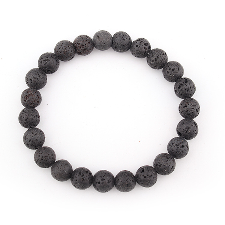 Fashion 8mm Natural Black Lava Stone Beads Bracelet DIY volcano Rock Essential Oil Diffuser Bracelet for women men Jewelry