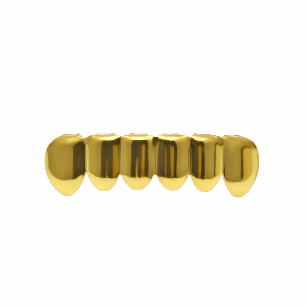 Hip Hop Gold Teeth Grillz Top & Bottom Grills Dental Mouth Punk Teeth Caps Cosplay Party Tooth Rapper Jewelry Gift XHYT1001