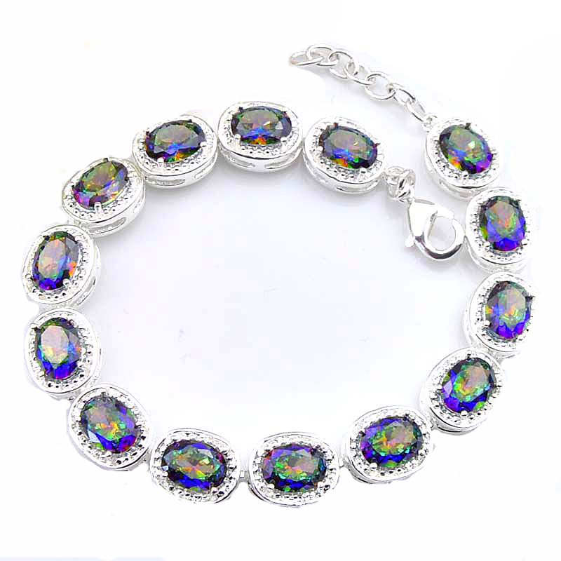 Luckyshine 6Pcs 925 Sterling Silver Bracelets Adjustable Oval Mystic Topaz Gems For Women Colorful Zircon Lovers Bracelets Bangles 8inch
Luckyshine 6Pcs 925 Sterling Silver Bracelets Adjustable Oval Mystic Topaz Gems For Women Colorful Zircon Lovers Bracelets Bangles 8inch