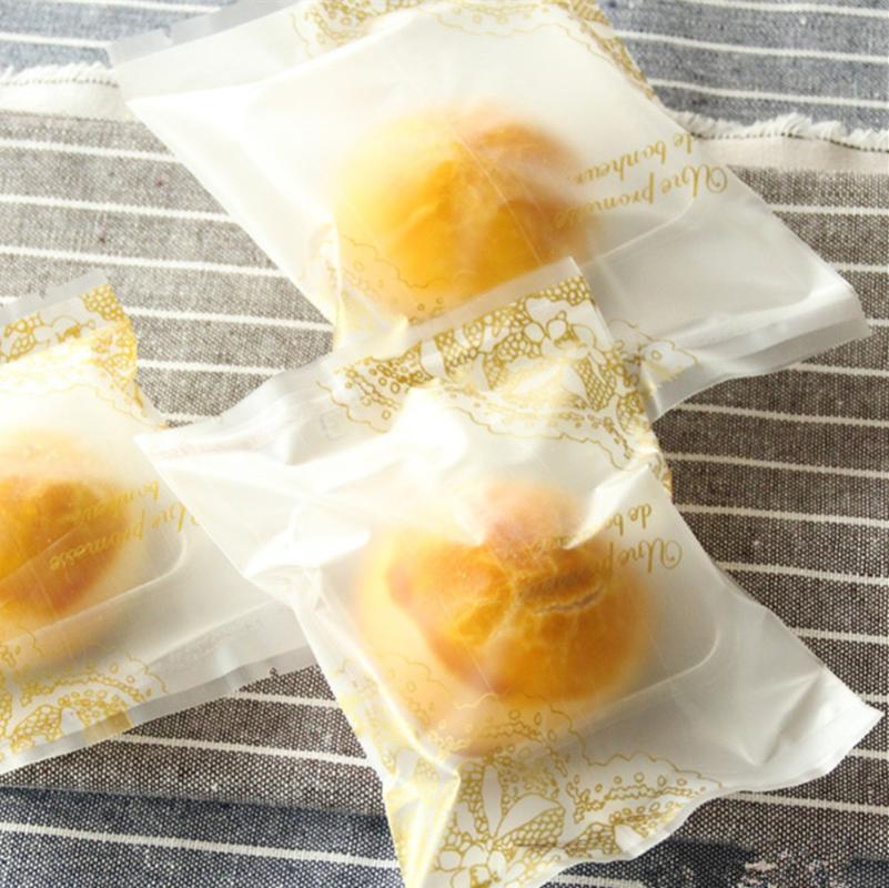 Gift Wrap 50/80/100 G White Lace Moon Cake Packaging Bags Translucent Plastic With Trays Handmade Mooncake 100 Bags+100