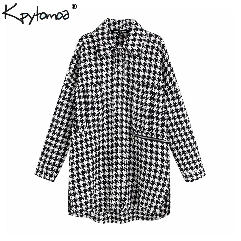 Vintage Stylish Oversized Houndstooth Jacket Coat Women 2019 Fashion Pockets Frayed Side Vents Loose Plaid Outerwear Chic Tops, As picture
Vintage Stylish Oversized Houndstooth Jacket Coat Women 2019 Fashion Pockets Frayed Side Vents Loose Plaid Outerwear Chic Tops, As picture
