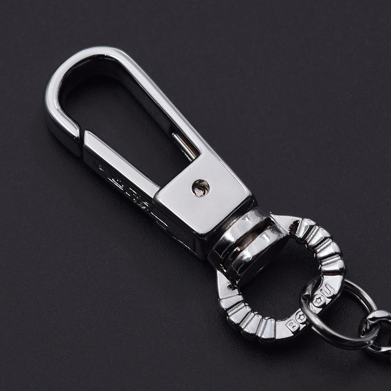 stainless steel hip hop Fashion Men Women Keychain Anti-lost Long Chain Key Ring Metal Car Key Chain Bag Charms Pendant