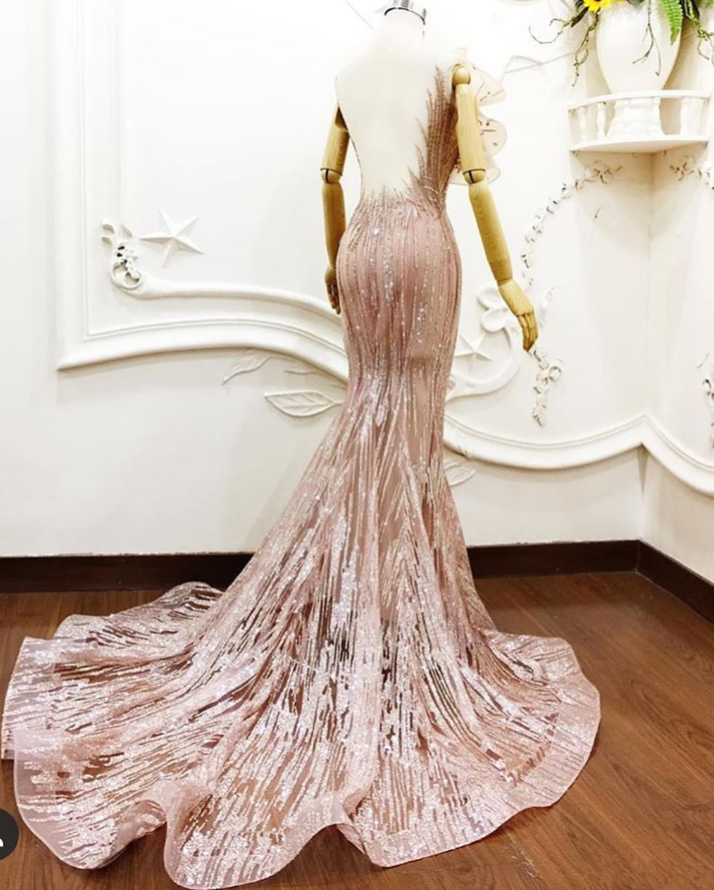 Aso Ebi Arabic 2020 Sparky Sexy Mermaid Evening Dresses Lace Beaded Sheer Neck Prom Dresses Vintage Formal Party Bridesmaid Pageant Gowns