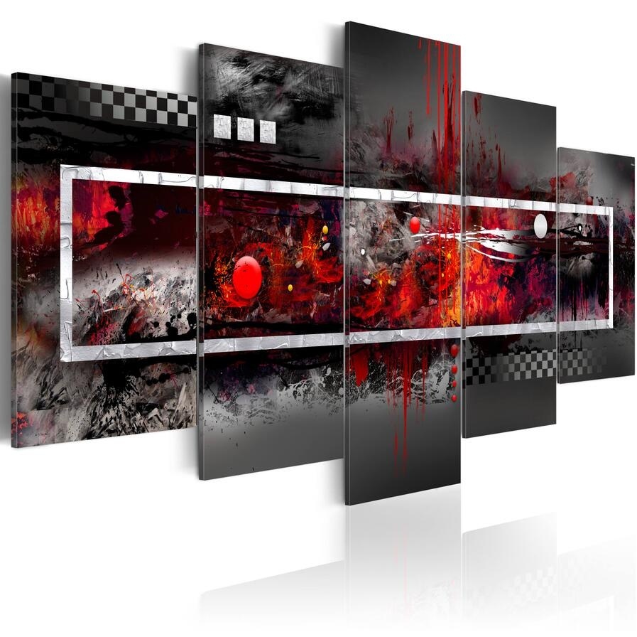 (No Frame)5PCS/Set Fashion Wall Art Canvas Painting Abstract Wave Line Modern Home Decoration,Choose Color:4 And Size:2