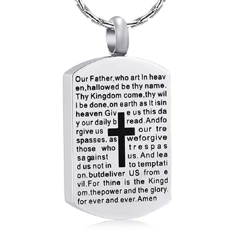 Pendant Necklaces X049 Bible And Religious Cross Printed Dog Tag Memorial Urn Necklace Stainless Steel Cremation Jewelry For Ashes Keepsake
Pendant Necklaces X049 Bible And Religious Cross Printed Dog Tag Memorial Urn Necklace Stainless Steel Cremation Jewelry For Ashes Keepsake