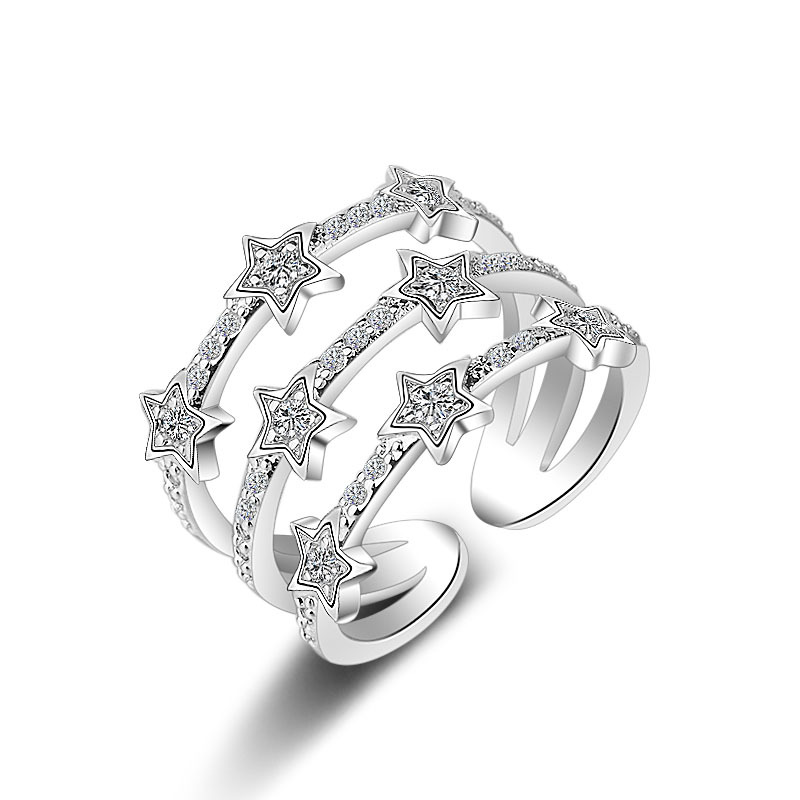 New exquisite cute retro three-layer star ring female open ring size adjustable diamond rose gold and 925 silver ring factory direct
New exquisite cute retro three-layer star ring female open ring size adjustable diamond rose gold and 925 silver ring factory direct