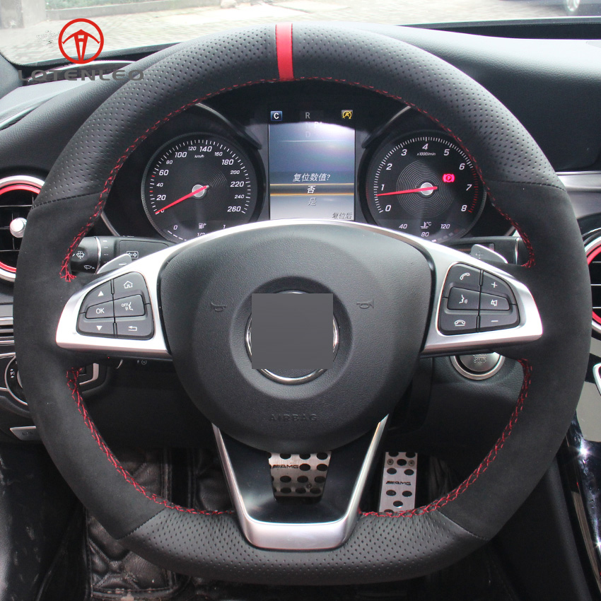 Black Leather Suede Car Steering Wheel Cover for Mercedes Benz C200 C250 C300 B250 B260 A200 A250 Sport CLA220 CLS400
Black Leather Suede Car Steering Wheel Cover for Mercedes Benz C200 C250 C300 B250 B260 A200 A250 Sport CLA220 CLS400