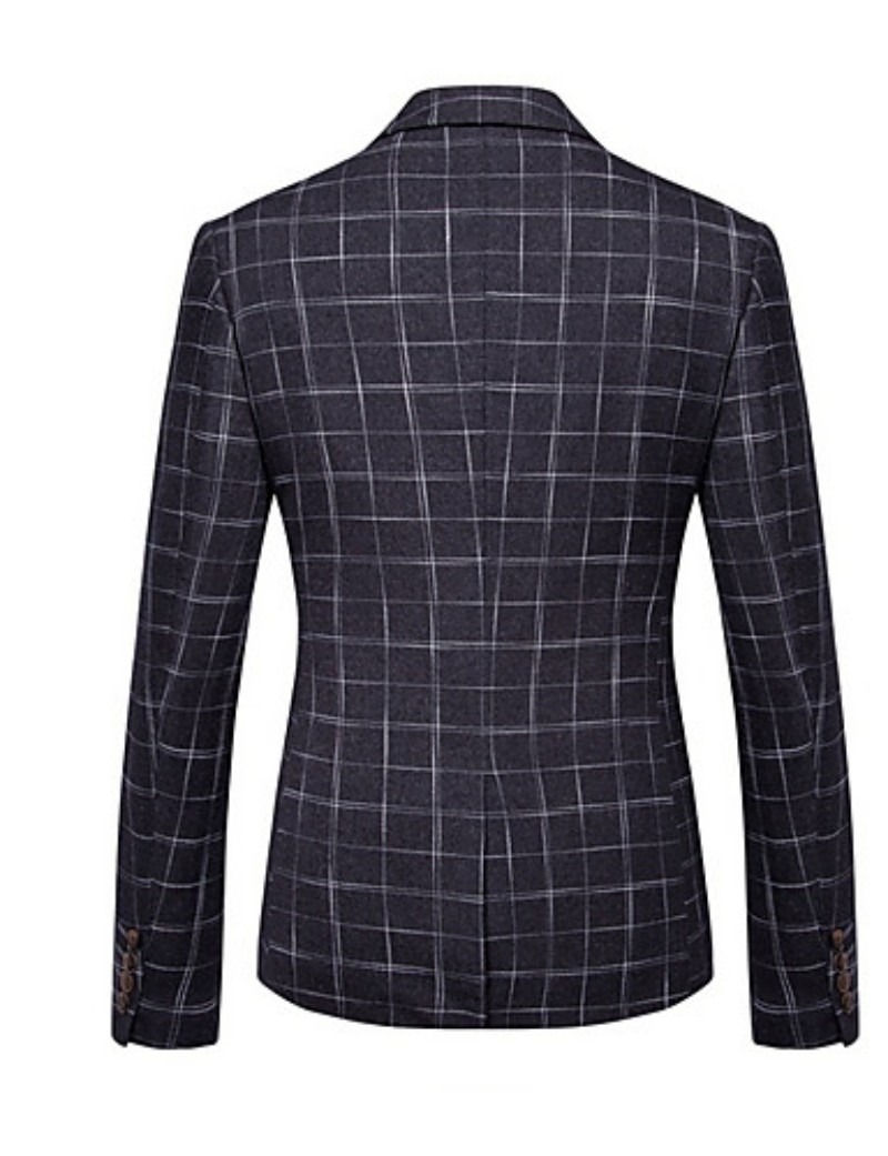 2019 Black Check Suits Men Fashion Wedding Tuxedos 3 Pieces (Jacket+Vest+Pants) Formal Business Custom Made Blazer