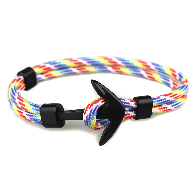 Wholesale-Fashion Black Color Anchor Bracelets Men Charm Survival Rope Chain Paracord Bracelet Male Wrap Metal Sport Hooks
Wholesale-Fashion Black Color Anchor Bracelets Men Charm Survival Rope Chain Paracord Bracelet Male Wrap Metal Sport Hooks