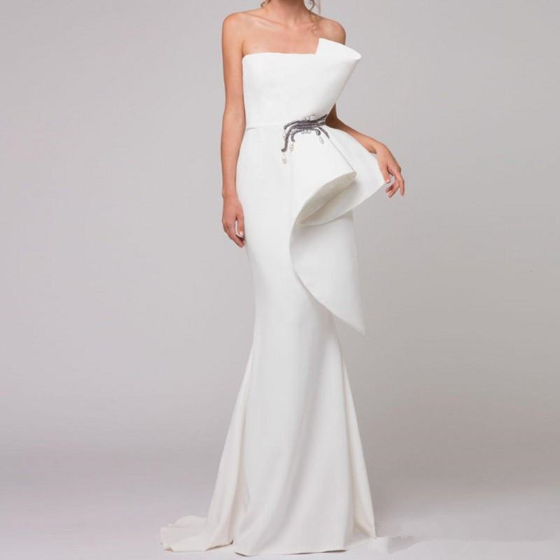 2019 Azzi&Osta Mermaid Prom Dresses Strapless Appliques Plus Size Evening Gowns robes de soirée Beach Special Occasion Dress Formal Wear