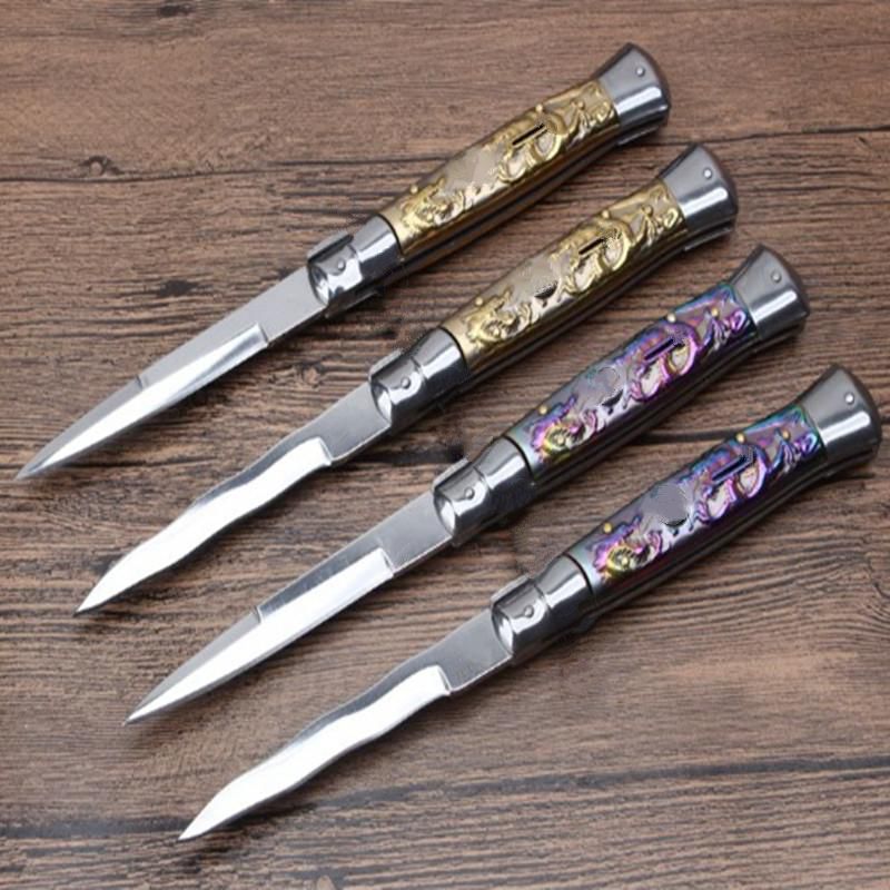 OEM mafia 11 inch Dragon totem single action bayonet wave blade god father ITA knife auto knife pocket camping gift knives for man 1pcs
OEM mafia 11 inch Dragon totem single action bayonet wave blade god father ITA knife auto knife pocket camping gift knives for man 1pcs