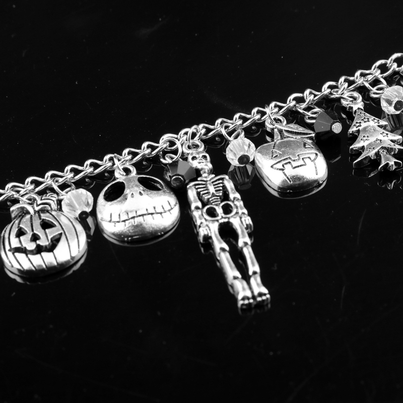 Link Chain Dongsheng The Nightmare Before Christmas Charm Bracelet Halloween Jack Skellington Sally Snowflakes Skull Pumpkin 251