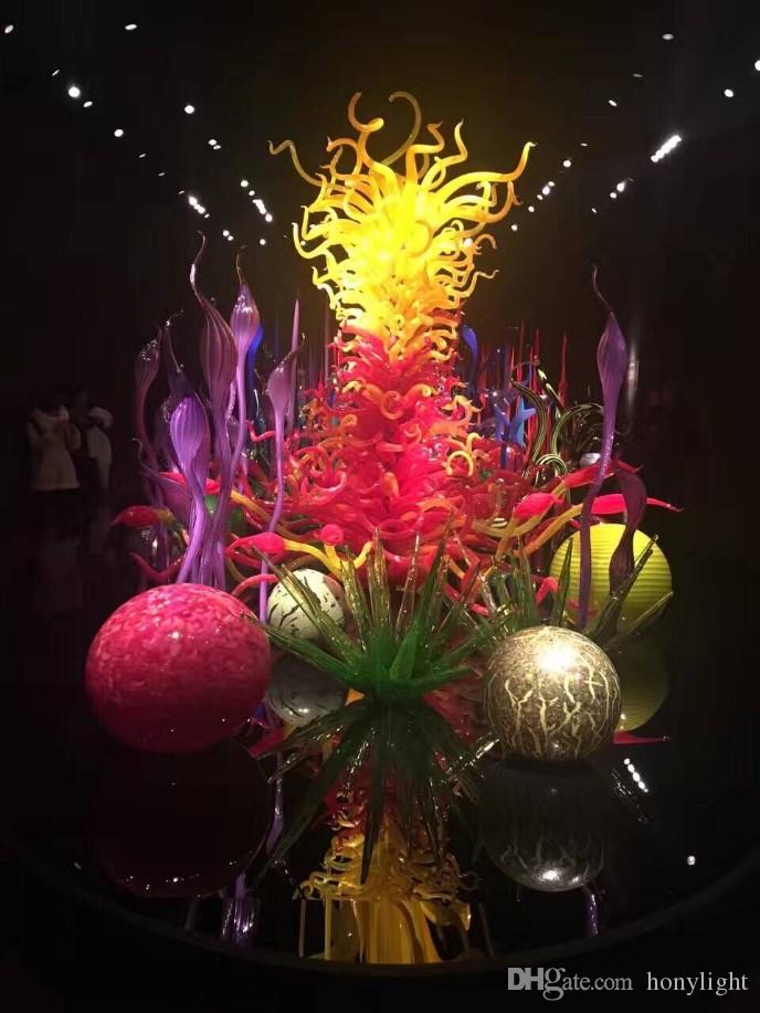Colorful Hand Blown Glass Sculpture New Style Borocilicate Glass Large Sculpture for Home Restaurant Hotel Projects Customized