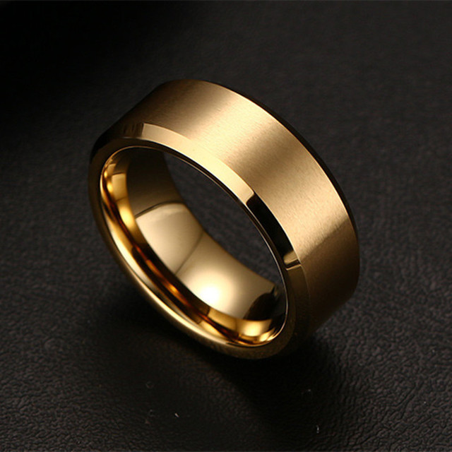 whole 50pcs stainless steel band rings silver gold black width 8mm ring for men women fashion jewelry brand new drop