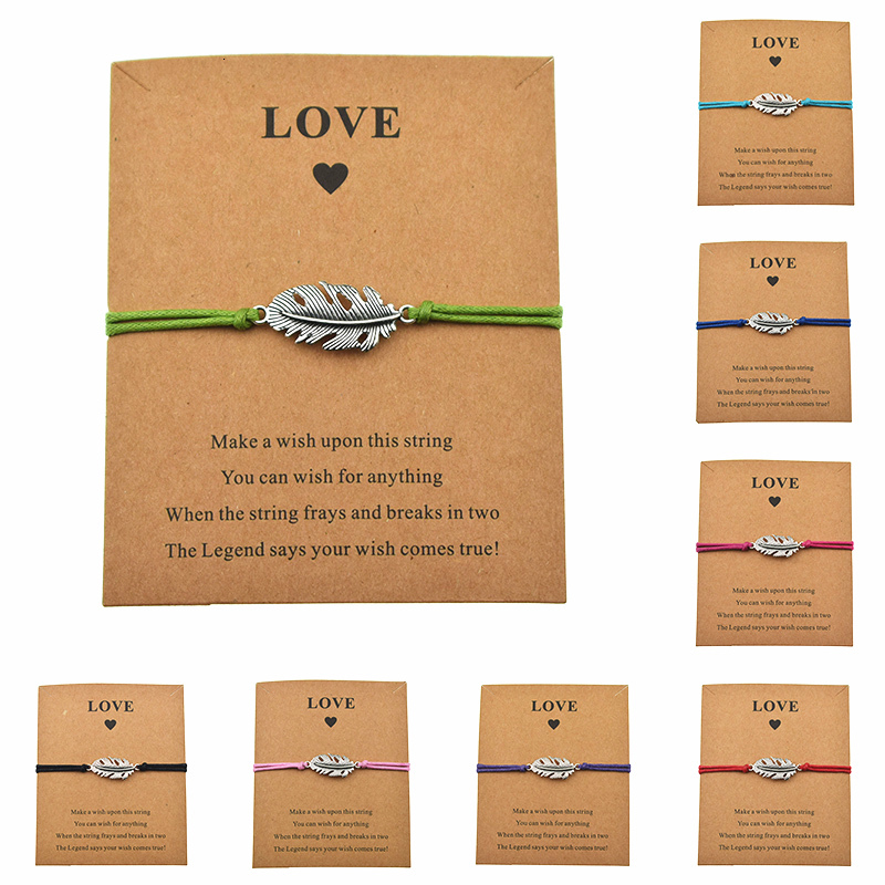 Fashion Adjustable Cord Lucky Leaves Metal Leaf Charm Love Paper Card Bracelets Friendship Gifts For Lover Couple Women Men
Fashion Adjustable Cord Lucky Leaves Metal Leaf Charm Love Paper Card Bracelets Friendship Gifts For Lover Couple Women Men