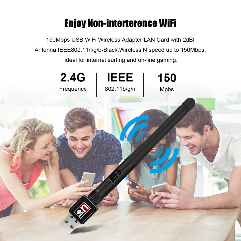Efficient 150 Mbps USB Wi-Fi Antenna - Small Form Factor PCIe Networking Solution for Desktops