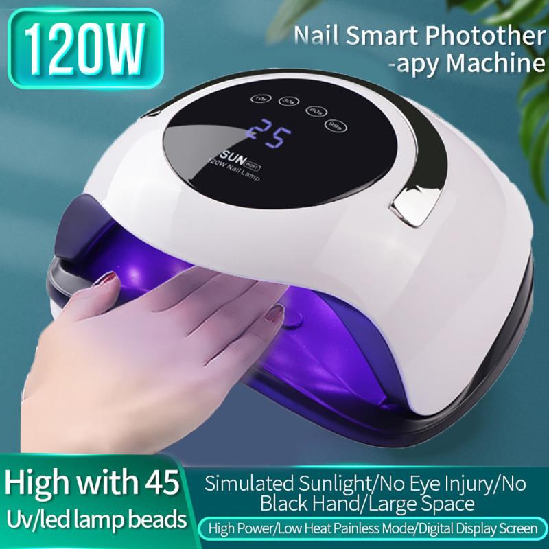 90W UV LED Nail Lamp Nail Dryer Fast Dry for Gel Nails Polish Curing with 45 pcs LED 4 Timer Auto Sensor for Home and Salon z1, White
90W UV LED Nail Lamp Nail Dryer Fast Dry for Gel Nails Polish Curing with 45 pcs LED 4 Timer Auto Sensor for Home and Salon z1, White