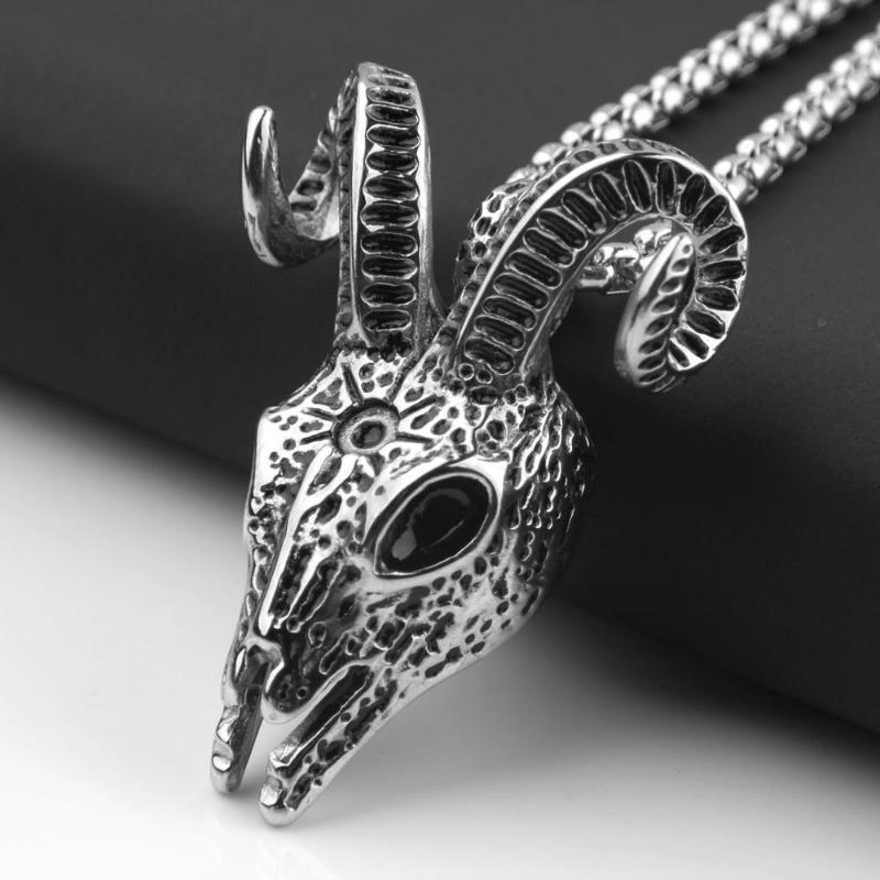 Vintage Sheep Head Stainless Steel Pendant Necklace Viking Men's Goat Skull Titanium Steel Pendant Necklace Punk Jewelry
Vintage Sheep Head Stainless Steel Pendant Necklace Viking Men's Goat Skull Titanium Steel Pendant Necklace Punk Jewelry