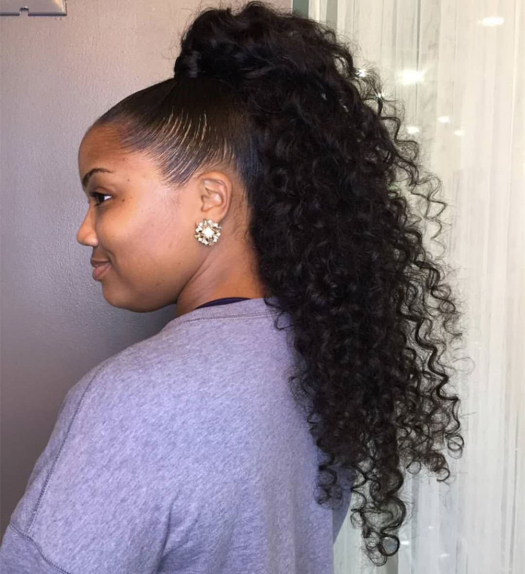 Kinky curly pony tail hair extension jet afro puff long human hair ponytail hairpiece black women pony tail hairstyle 100g-160g