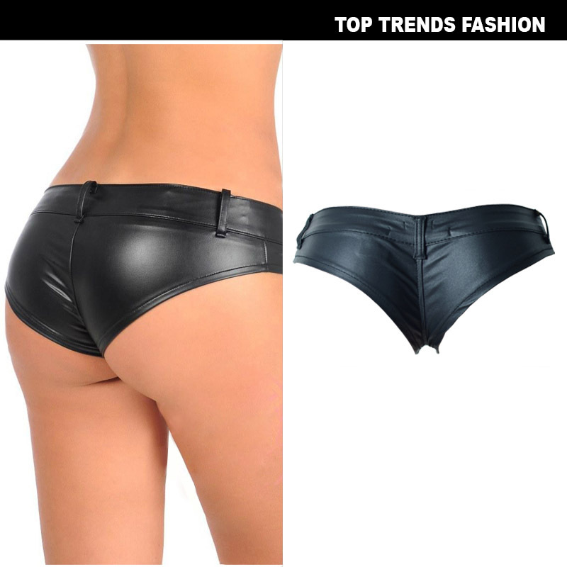 hot sale Sexy Shorts Womens Low Waist 2019 Pu Mini Shorts Low Waist Pu Leather Mini Shorts Micro